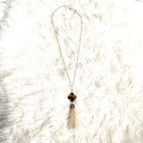 No Brand Tortoise Pendant Tassel Necklace