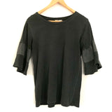 Allison Joy Washed Black Ruffle Tee- Size XS