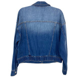 Scoop Jean Jacket with Back Elastic Waist- Size S