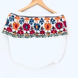 On the Road Ruffle Embroidered Tube Top- Size XS