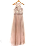 Minuet Blush Tulle Maxi Dress with Embroidered Bodice- Size M