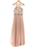 Minuet Blush Tulle Maxi Dress with Embroidered Bodice- Size M
