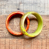 No Brand Orange and Green Gold Flecked Set of Two Bangles