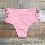 Envya Peach Pink with Criss Cross Strap Sides Bikini Bottoms NWOT- Size S (we have matching top)