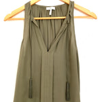 Joie Olive 100% Silk Tank with Tassels- Size XS