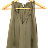 Joie Olive 100% Silk Tank with Tassels- Size XS