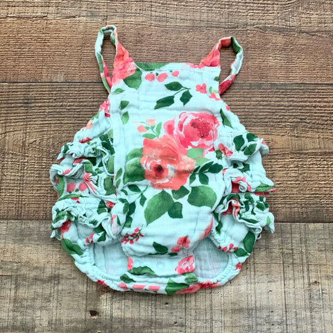 Angel Dear Baby Girl Floral Muslin Romper- Size 0-3M