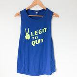 Bella “Too Legit To Quit” Royal Blue Athletic Tank - Size S