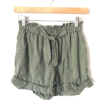 Aerie Olive Elastic Waistband Cuffed Shorts- Size XS