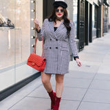 ASOS Houndstooth Front Faux Pocket Blazer Dress/Coat- Size 12