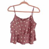 No Brand Pink and White Polka Dot Top and Short Set- Size S