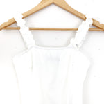 Blue Blush White Ruffle Tank Bodysuit- Size S
