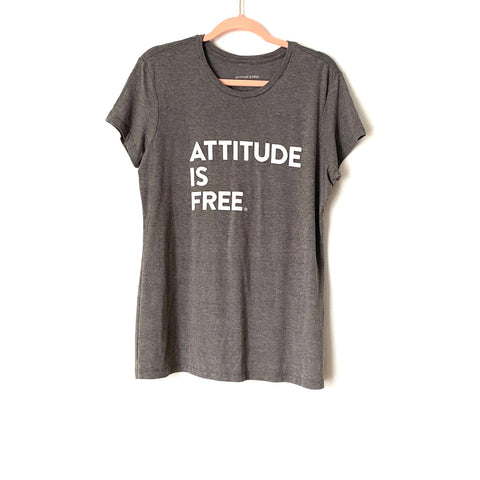 Attitude Is Free Grey Graphic Tee- Size XXL