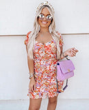 Forever21 Rust Orange Floral Print Dress NWT- Size S (sold out online)
