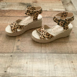 Sole Society Animal Print Espadrille Sandals- Size 7