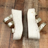 Marc Fisher Gold Espadrille Platform Sandals- Size 7.5 (See Notes)