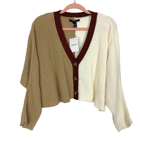 Forever21 Tan/Brown/Cream Sweater Cardigan NWT- Size M