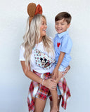 Old Navy Red Plaid Flannel Boyfriend Button Up NWT- Size M