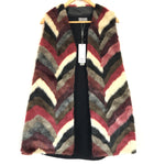 Joseph A Faux Fur Chevron Vest in Wine NWT- Size S