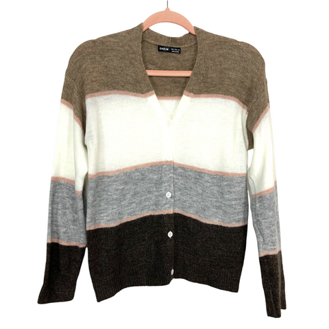 Shein Tan/Pink/White/Grey/Brown Cardigan- Size S (see notes)
