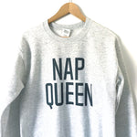 No Brand Grey “Nap Queen” Graphic Pullover Sweatshirt- Size S