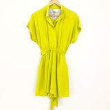 Maeve Neon Green Button Snap Romper- Size 2