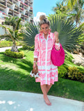 Goodnight Macaroon Pink/White Floral Print Dress- Size M