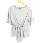 She & Sky Striped Front Knot Top- Size S