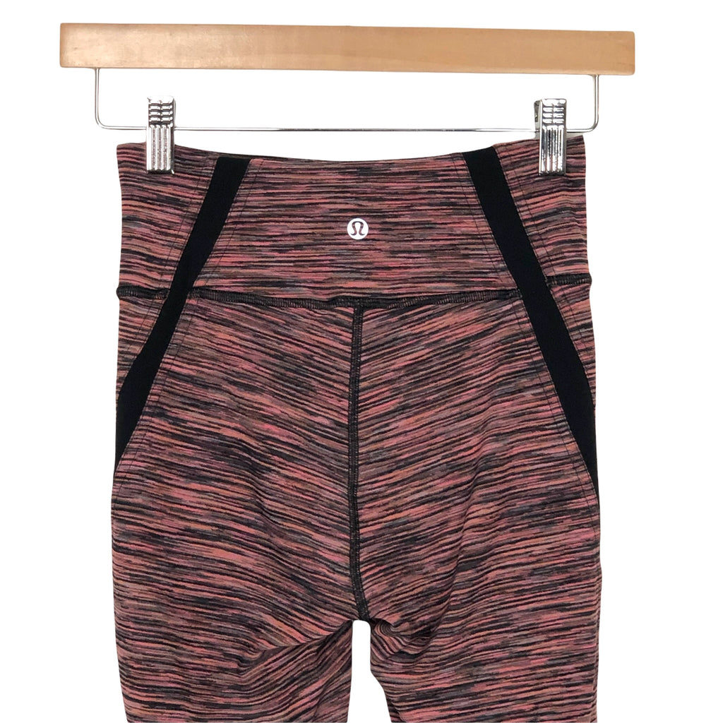 Lululemon Pink and Grey Striped with Black Side Stripe Full Length Leg –  The Saved Collection