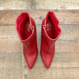 Bamboo Red Faux Leather Booties- Size 7