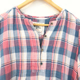 Holding Horses Plaid High Low Top- Size 6