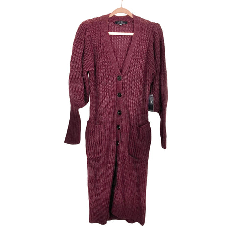 Eloquii Eggplant Puff Sleeve Sweater Cardigan Dress NWT- Size 14/16 (sold out online)