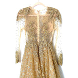 Mac Duggal Gold Lace and Beaded Gown NWT- Size 4