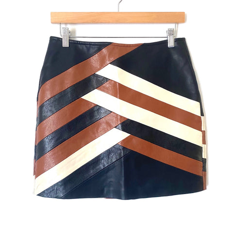 BlankNYC Faux Leather Black/Brown/White Mini Skirt NWT- Size 28