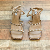 Steve Madden Beige Studded Strappy Sandals- Size 8.5