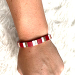 J Nicole Jewelry Cranberry and White Bracelet