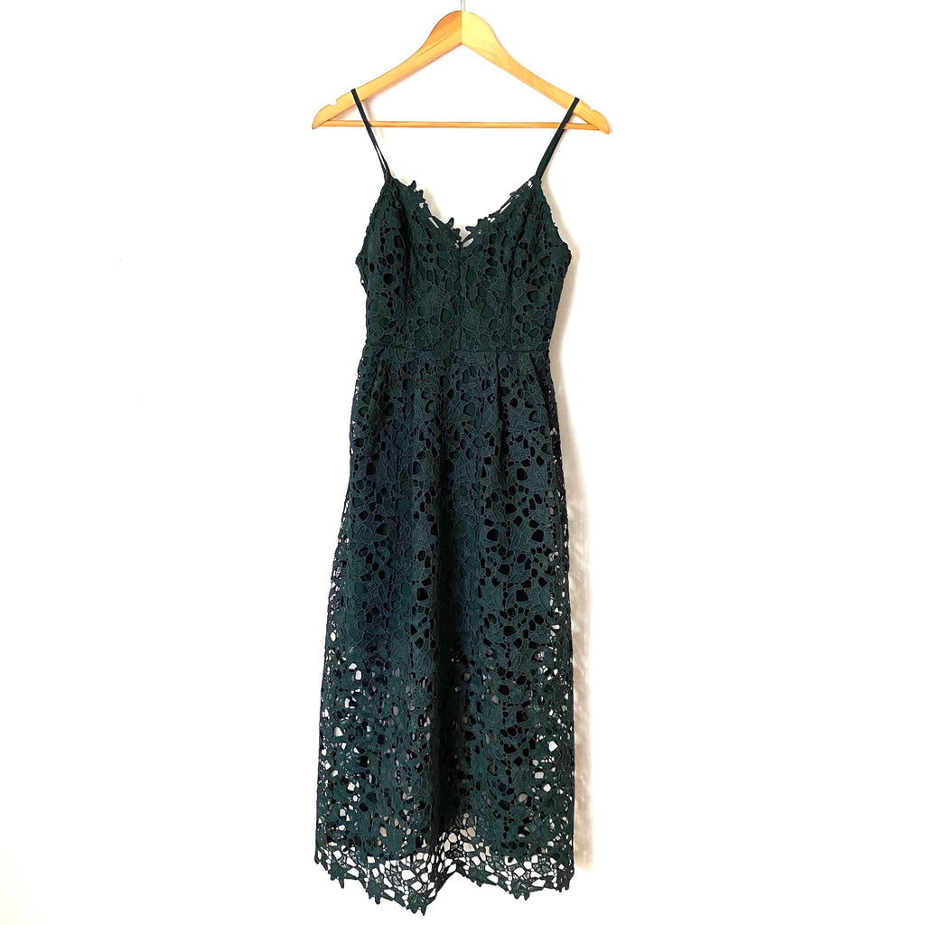 ASTR Green Lace Overlay Midi Dress NWT- Size S The Saved Collection ASTR Green Lace Overlay Midi Dress NWT- Size S The Saved Collection