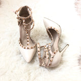 Wild Diva Lounge Ankle Strap Studded Heels- Size 8.5