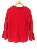 LOFT Red Cable Knit Bell Sleeve Sweater- Size S