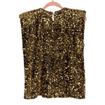 Buddy Love Gold Sequin with Shoulder Pads Sleeveless Top- Size S (sold out online)