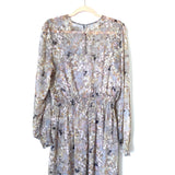 Bishop + Young Lavender Floral Metallic Smocked Waist Maxi with Slip- Size 1X