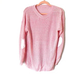 No Brand Pink Heart Knit Sweater- Size ~ M