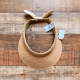Time and True Tan Straw Visor Hat NWT