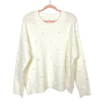 Amaryllis Cream with Poms Sweater- Size XL/1X