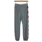 Victoria's Secret Gray with Red Sequin Hearts Lounge Pants- Size S