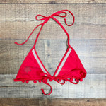 Tularosa Red Mesh Pom Pom Bikini Top- Size M (sold out online, we have matching bottoms)