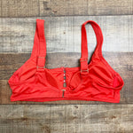 Xhilaration Red Ribbed Button Front Padded Bikini Top- Size M (sold out online, we have matching bottoms)