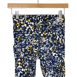 Lululemon Blue Yellow and White Print with Pockets Cropped Leggings- Size 4 (Inseam 24.5")