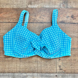 Lands End Light Blue/Aqua Twist Front Underwire Bikini Top- Size 18W (we have matching bottoms, sold out online)