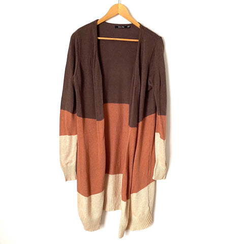 Doe & Rae Color Block Long Cardigan- Size S